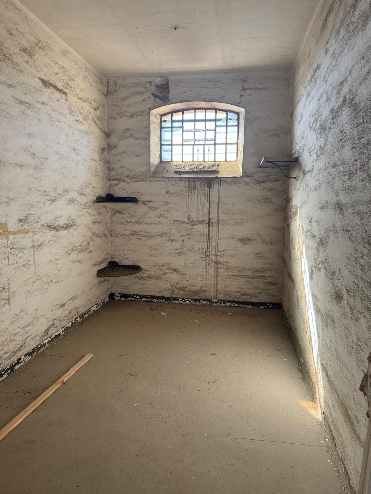 Original prison cell, barred window